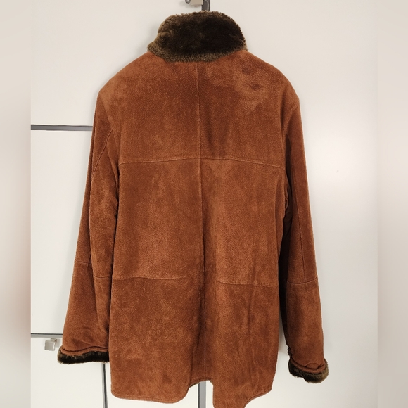 VINTAGE 100%  Leather   Reversible  Brown Jacket Coat Women's Size L VTG - Picture 3 of 12